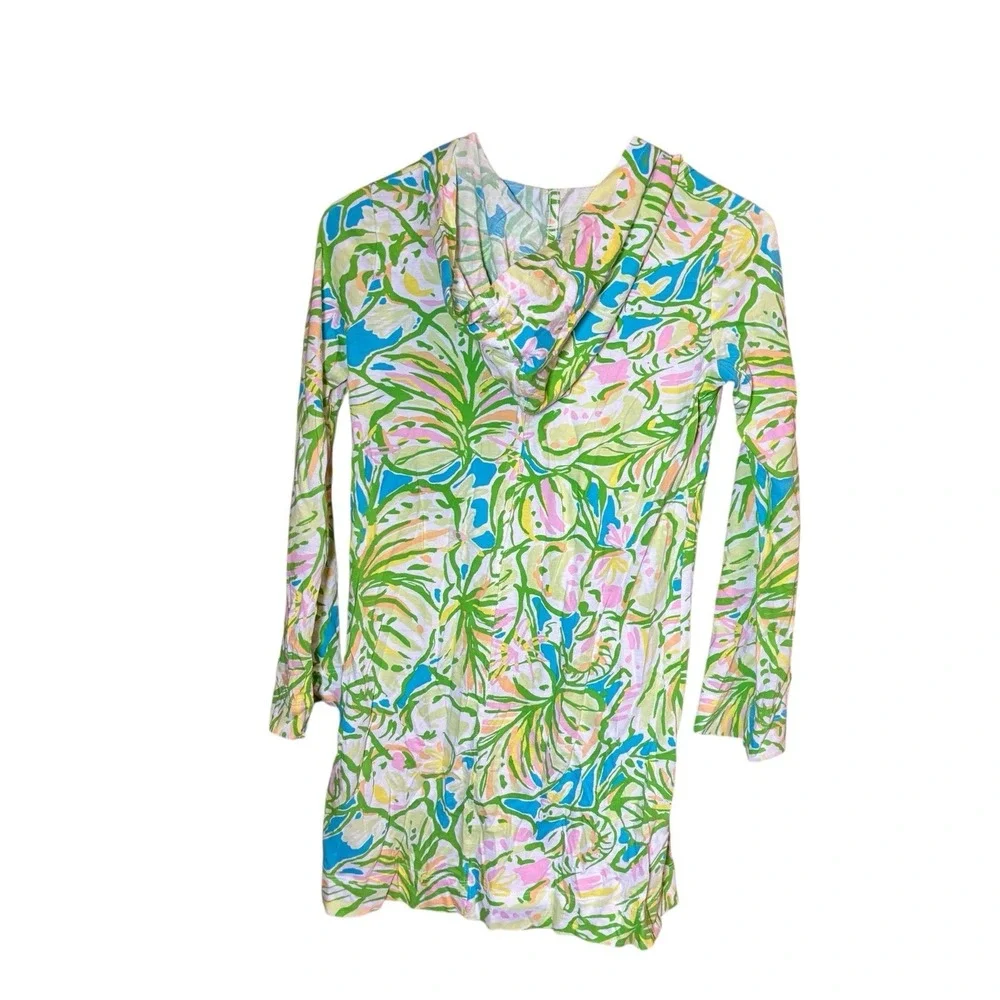 Lilly Pulitzer Girls XL 12/14 Swim Cover Up‎ Hooded Tropical Cotton Beach